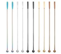 10 Pcs Coffee Stirrers, Cocktail Stirrers & Swizzle Sticks, 7.5 Inches Stainless Steel Drink Stirrers with Small Rectangular Paddles, for Coffee and Cocktails