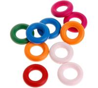 10 Pcs Colorful Unfinished Solid Wooden Rings for Craft Jewelry Making DIY Bird Toy Parrot Chewing Blocks Accessories 2 Sizes Toys African Grey for Small for Parrot Toys
