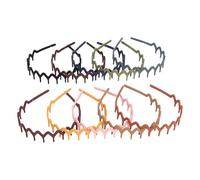 10 Pcs Colorful Wavy Hair Comb Headband Matte Teeth Hairband Long Tooth Hair Hoop Shark Teeth Hair Band Hard Plastic Headpiece Non Slip Toothed Headwear for Women Men Girls