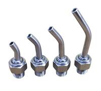 10 Pcs Coolant Pipe Adjustable 304 Stainless Steel Screw-in Coolant Nozzle High-Pressure Water Oil Cooling Tube for Lathe, Milling, CNC Machine 1/4" Diameter 12.8mm (0.50in) Tube length 60mm(2.36in)