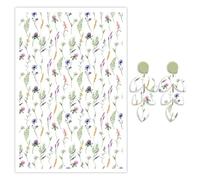 10 Pcs Cornflower Clover Yellow Wheat Ears Transfer Paper for Earrings & Polymer Clay, Flowers Water Soluble Transfer Sheet for Polymer Clay DIY Art Crafts Jewelry Earrings Making Supplies 5.82X3.9in