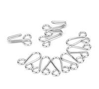 10 Pcs Covered Hooks and Eye Sewing Closure, Fur Coat Hook Fasteners, Iron Hooks, Easy to Use for Fur Coats Wraps and Jackets (Fasten the bright white collar hook with a)