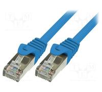 10 pcs : CP1016S - Patch cord, F/UTP, 5e, stranded, CCA, PVC, blue, 0.25m, 26AWG