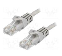 10 pcs : CP1032U - Patch cord, U/UTP, 5e, CCA, grey, 1m, RJ45 plug,both sides