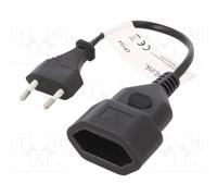 10 pcs : CP154 - Cable, CEE 7/16 (C) socket,CEE 7/16 (C) plug, 0.2m, Sockets: 1