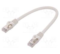 10 pcs : CP2012S - Patch cord, F/UTP, 6, stranded, CCA, PVC, grey, 0.25m, 26AWG