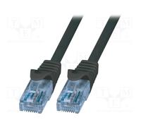 10 pcs : CP3063U - Patch cord, U/UTP, 6a, stranded, CCA, PVC, black, 3m, 26AWG