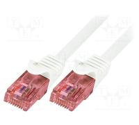 10 pcs : CQ2021U - Patch cord, U/UTP, 6, stranded, Cu, LSZH, white, 0.5m, 26AWG