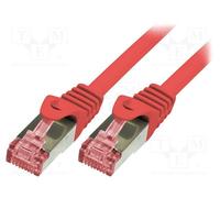 10 pcs : CQ2024S - Patch cord, S/FTP, 6, stranded, Cu, LSZH, red, 0.5m, 27AWG