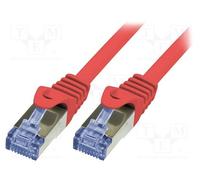 10 pcs : CQ3034S - Patch cord, S/FTP, 6a, stranded, Cu, LSZH, red, 1m, 26AWG