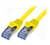 10 pcs : CQ3057S - Patch cord, S/FTP, 6a, stranded, Cu, LSZH, yellow, 2m, 26AWG