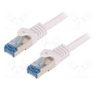 10 pcs : CQ4011S - Patch cord, S/FTP, 6a, stranded, Cu, LSZH, white, 250mm, 26AW