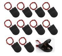 10 PCS CR2032 Battery Holder, 1x 3V Black Coin Cell Battery Socket Holder Case Box Button Batteries Case Storage Box with Wire Lead ON-OFF Switch