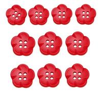 10 Pcs Craft Buttons Flower Shape Buttons 4 Holes Resin Colourful for Handmade Clothes