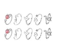 10 Pcs Crochet Rings Set Adjustable Yarn Tension Rings Stylish Crochet Finger Accessories Multicolor Crochet Accessories for Knitting Lovers