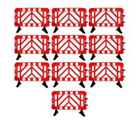 10 Pcs Crowd Control Barrier Plastic for Road Safety 1.5 Mtr Red | padestrian Traffic Management | Stackable Barricade for Road Safety | Safety fence for schools, Universties events (10)