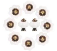 10 Pcs Crystal Acrylic Drawer Knobs for Wardrobe Furniture Makeover | Faceted round Design, Iron and Glass Build, Screw Bolt Included for Dresser Refurbishment