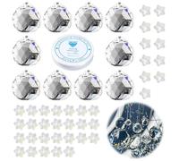 10 Pcs Crystal Ball 20 mm, Sun Catcher Crystal for Mirror Refraction, Prism for Window Decoration, Wind Chime Craft Set, DIY, Chandelier, Wedding, Party,Home Decorations (B)
