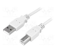 10 pcs : CU0007 - Cable, USB 2.0, USB A plug,USB B plug, nickel plated, 1.8m, gr