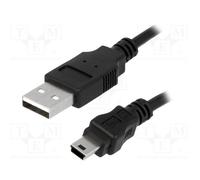 10 pcs : CU0015 - Cable, USB 2.0, USB A plug,USB B mini plug, nickel plated, 3m
