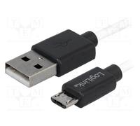 10 pcs : CU0063 - Cable, USB 2.0, USB A plug,USB B micro plug, nickel plated, 1.