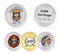 10 Pcs Custom Challenge Coins, Personalized Challenge Coins with Logo, Customized Memorial Gifts for Company Military Family Anniversary Wedding Couple Pocket Hug Tokens Decision Coins (Silver)