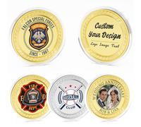 10 Pcs Custom Challenge Coins, Personalized Challenge Coins with Logo, Customized Memorial Gifts for Company Military Family Anniversary Wedding Couple Pocket Hug Tokens Decision Coins (Gold)