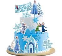 10 Pcs Cute Birthday Cake Toppers, Snow Theme Party Princess Cake Decorations, Cake Decorations Suitable for any Occasion, Turning your Cake into the Centerpiece