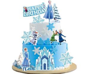 10 Pcs Cute Birthday Cake Toppers, Snow Theme Party Princess Cake Decorations, Cake Decorations Suitable for any Occasion, Turning your Cake into the Centerpiece