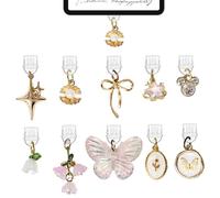 10 Pcs Cute Charms Accessories for Kindle - Butterfly/Star/Flower Design,Type C Dust Plugs Compatible with Kindle and Phone Charging Ports,Book Lover Accessories