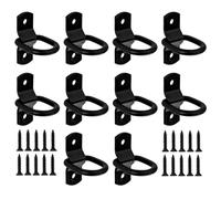 10 Pcs D ring Tie Down Anchors Heavy Duty, 1/4 Inch Trailer Tie Down Anchors, 220bls Lashing Rings, Surface Mount Trailer Tie Down Hooks for Trailer Accessories Load Securing in Truck Camper Cargo