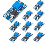 10 Pcs DC-DC Step Up Boost Converter 2V-24V to 5V-28V Voltage Converter 2a and 5V 9V 12V 28V Adjustable Boost Converter Power Supply Power Module Compatible with Arduino