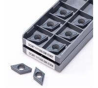 10 Pcs DCMT11T304 DCMT11T308 SM IC907 IC908 External Turning Tool DCMT 11T304 11T308 Carbide Insert Lathe(DCMT11T308-SM IC907)