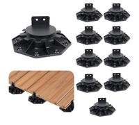 10 PCS Deck Pedestal Bearings Support, Height Adjustable 30-60 mm, PP Material Suitable for DIY Projects, Supports for Wood, WPC, and Aluminium, Water Features, Terrace Gardens