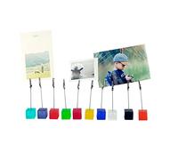 10 pcs Desktop Picture Holder Stand, Cute Polaroid Photo Clip Stand for Paper Name Place Card Postcard Memo Menu Note Monmory Photo Christmas Wedding Number Card Display with Colorful Cube Base