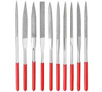 10 Pcs Diamond Needle File Set, Mini Needle Jewelry File Set, 150 Grit Diamond Needle File Set Precision Hand Tool Kit for Metal Wood Ceramic Jewelry Carving, 100mm x 2mm