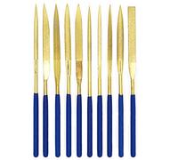 10 Pcs Diamond Needle File, Titanium Coated Diamond Needle File Set, 3 x 140mm Mini Modelling Files 140 mm Diamond File for DIY Woodworking Metal Plastic Glass Jewelry