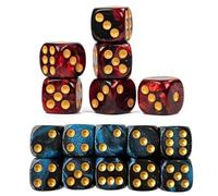 10 Pcs Dice Dice Set Dice Play Set 16 mm D6 Acrylic D6 Dice 6 Sided Black-Blue and Red-Black with Cloth Bag for Table Games, Roles, Table, Math Lessons