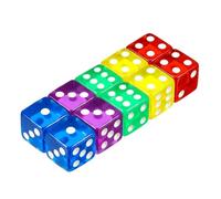 10 Pcs Dice, Mulitcolor 6 Sided Dice Set, 16mm Acrylic Dices Set, Clear Square-Corner Dice For Birthday Party, Bar, Stacking, Board Games, Math Game Party Favor, Teaching Math
