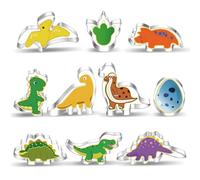 10 PCS Dinosaur Cookie Cutter, Food Grade Stainless Steel Cutters Set, Dinosaurs Shapes Biscuit Cutters Set, Sandwich Cutter Baking Mould, for Kids Dinosaur Party