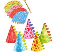 10 Pcs Dinosaur Party Hats,Party Hats, Kids Dinosaur Cone Hats Dinosaur Party Paper Hats Kids Birthday Party Hats for Kids Birthday Hats Cartoon Elastic Band Baby Happy Birthday for Both Men and Women