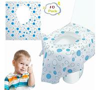 10 PCS Disposable Toilet Seat Cover for Kid, Waterproof Toilet Seat Paper Pads Portable Potty Seat Protectors Cover for Baby Children in Travel Public Restrooms Hotel Bathroom, Individually Wrapped