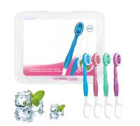 10 Pcs Disposable Toothbrush with Toothpaste, 5 in 1 Toothbrush, Disposable Toothbrushs, with Toothpaste, Floss, Tongue Scraper for Travel, After Meals Cleaning, Emergency Oral Care