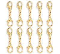 10 Pcs Double Lobster Clasp Necklace Chain Extenders Bracelet Clasp Connector Gold Lobster Claw Clasps Double Opening Jewelry Clasps for DIY Jewelry Making