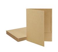 10 Pcs Double Pocket A4 Kraft Paper File Folder Document Folder Presentation Report Cardboard Folder Project Folder Paper Organiser for File Document Meeting Report Office Stationery Supplies