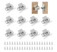 10 Pcs Double Roller Catch, Cabinet Door Latch Zinc Plated Cupboard Twin Roller Catch for Furniture Wardrobe, Cupboard & Drawer Doors, Includes 40 Screws, Durable, Silent & Easy to Install
