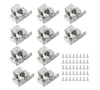 10 Pcs Double Roller Catch Door Catches,Twin Roller Closet Catch Hardware Caravan Door Latch, Door Catch,Zinc Plated Caravan Door Latch for Cupboards, Wardrobe Doors, Includes 40 Screws