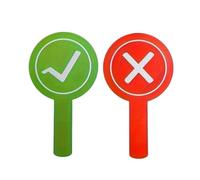 10 PCS Double Sided Checkmark and X Handheld Signs Red Green Voting | Paddles Lightweight for Meeting Game Classroom and School Event Use