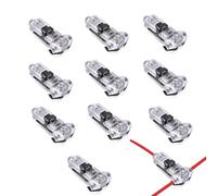 10 Pcs Double T-Type Electrical Wire Connectors Easy and Quick Installation Wire Connectors Push Fit 2 Pin Solderless with No Wire-Stripping Required for Cable Joiner 18~16Awg Cable 0.78~1.32Mm