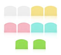 10 Pcs Dough Scraper, Bench Scraper, Plastic Flexible Bowl Scrapers Angles Cake Modeling Utensils Baking Supplies Scrapers Tool Kitchen (White,Green,Yellow,Pink,Blue)